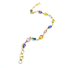 Load image into Gallery viewer, Vintage Inspired Multi-Sapphire Teardrop Bracelet