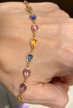 Load image into Gallery viewer, Vintage Inspired Multi-Sapphire Teardrop Bracelet