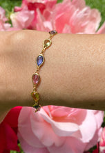Load image into Gallery viewer, Vintage Inspired Multi-Sapphire Teardrop Bracelet
