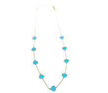 Load image into Gallery viewer, Turquoise Heart Demi-Infinity Necklace