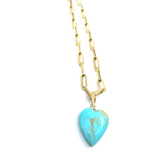 Load image into Gallery viewer, Raw Turquoise Heart Charm