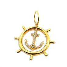 Load image into Gallery viewer, Pavé Diamond Anchor Pendant