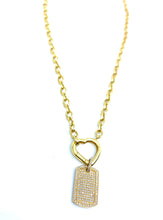 Load image into Gallery viewer, Pavé Diamond Dog Tag Charm