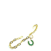 Load image into Gallery viewer, Emerald Horseshoe Charm