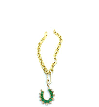 Load image into Gallery viewer, Emerald Horseshoe Charm