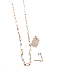 Load image into Gallery viewer, Oblong Yellow & Rose Gold Charm Lock