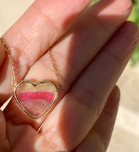Load image into Gallery viewer, Watermelon Tourmaline Faceted Heart Necklace