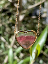 Load image into Gallery viewer, Watermelon Tourmaline Faceted Heart Necklace