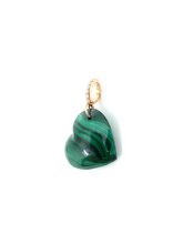 Load image into Gallery viewer, Malachite Heart Rounded Charm