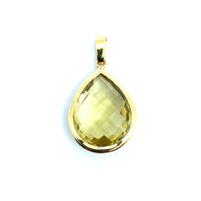 Load image into Gallery viewer, Faceted Lemon Quartz Teardrop Pendant