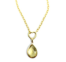 Load image into Gallery viewer, Faceted Lemon Quartz Teardrop Pendant