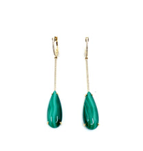 Load image into Gallery viewer, Malachite Drop Earrings