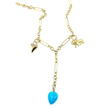 Load image into Gallery viewer, Rounded Turquoise Heart Charm with High Polish