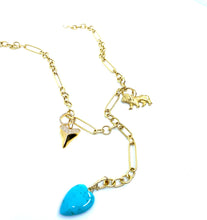 Load image into Gallery viewer, Rounded Turquoise Heart Charm with High Polish