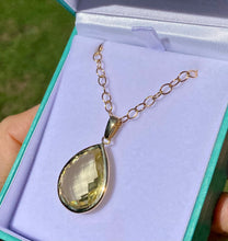 Load image into Gallery viewer, Faceted Lemon Quartz Teardrop Pendant