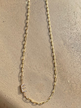 Load image into Gallery viewer, Diamond Initial Necklace with Paperclip Chain