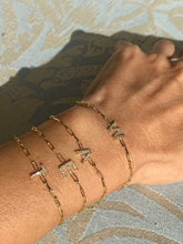 Load image into Gallery viewer, Paperclip, Diamond Initial Bracelet