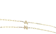 Load image into Gallery viewer, Paperclip, Diamond Initial Bracelet