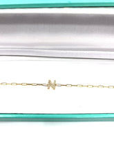 Load image into Gallery viewer, Paperclip, Diamond Initial Bracelet