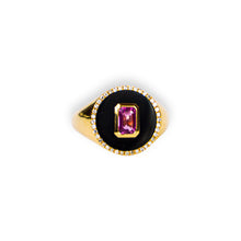Load image into Gallery viewer, Onyx & Pink Sapphire Signet