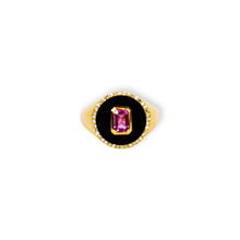 Load image into Gallery viewer, Onyx & Pink Sapphire Signet