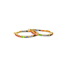 Load image into Gallery viewer, Rainbow Sapphire Hoops