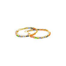 Load image into Gallery viewer, Rainbow Sapphire Hoops