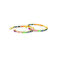 Load image into Gallery viewer, Rainbow Sapphire Hoops