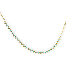 Load image into Gallery viewer, Turquoise and Diamond Link Choker