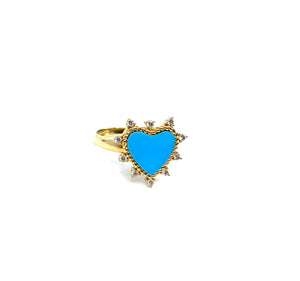 Spiked Turquoise Heart Ring