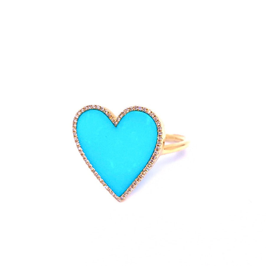 Large Turquoise Heart Ring