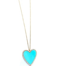 Load image into Gallery viewer, Large Turquoise Heart Necklace