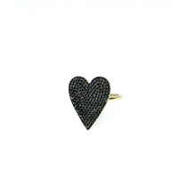 Load image into Gallery viewer, Black Diamond Jumbo Pavé Heart Ring