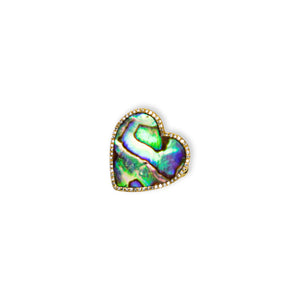 Abalone Large Heart Ring