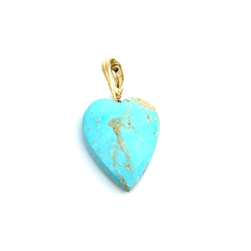 Raw Turquoise Heart Charm