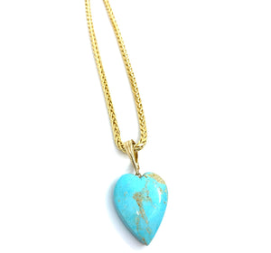 Raw Turquoise Heart Charm