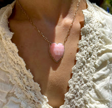 Load image into Gallery viewer, Big Hearted Pink Opal Necklace