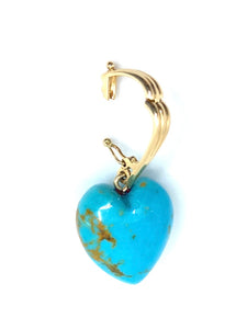 Turquoise Rounded Heart Charm