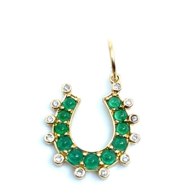 Emerald Horseshoe Charm