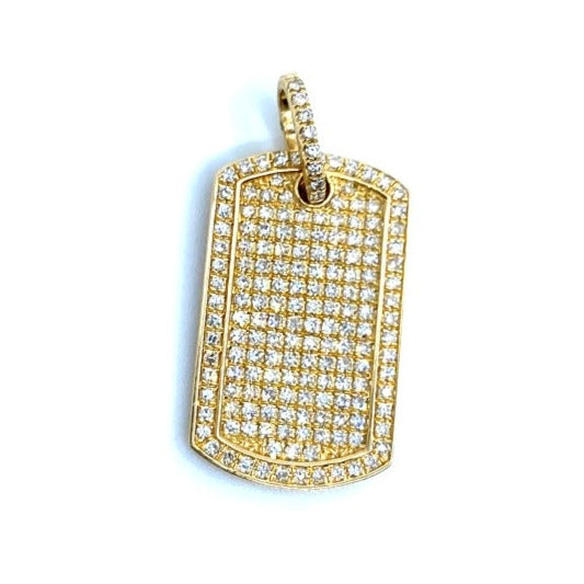 Pavé Diamond Dog Tag Charm