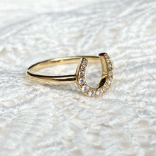 Load image into Gallery viewer, Pavé Diamond Horseshoe Ring