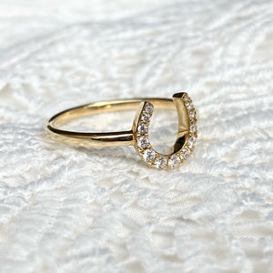 Pavé Diamond Horseshoe Ring