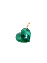 Load image into Gallery viewer, Malachite Heart Rounded Charm