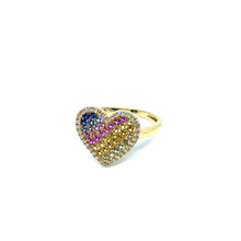 Load image into Gallery viewer, Pastel Rainbow Heart Ring