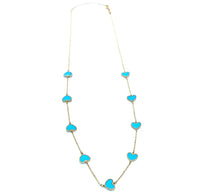 Load image into Gallery viewer, Turquoise Heart Demi-Infinity Necklace