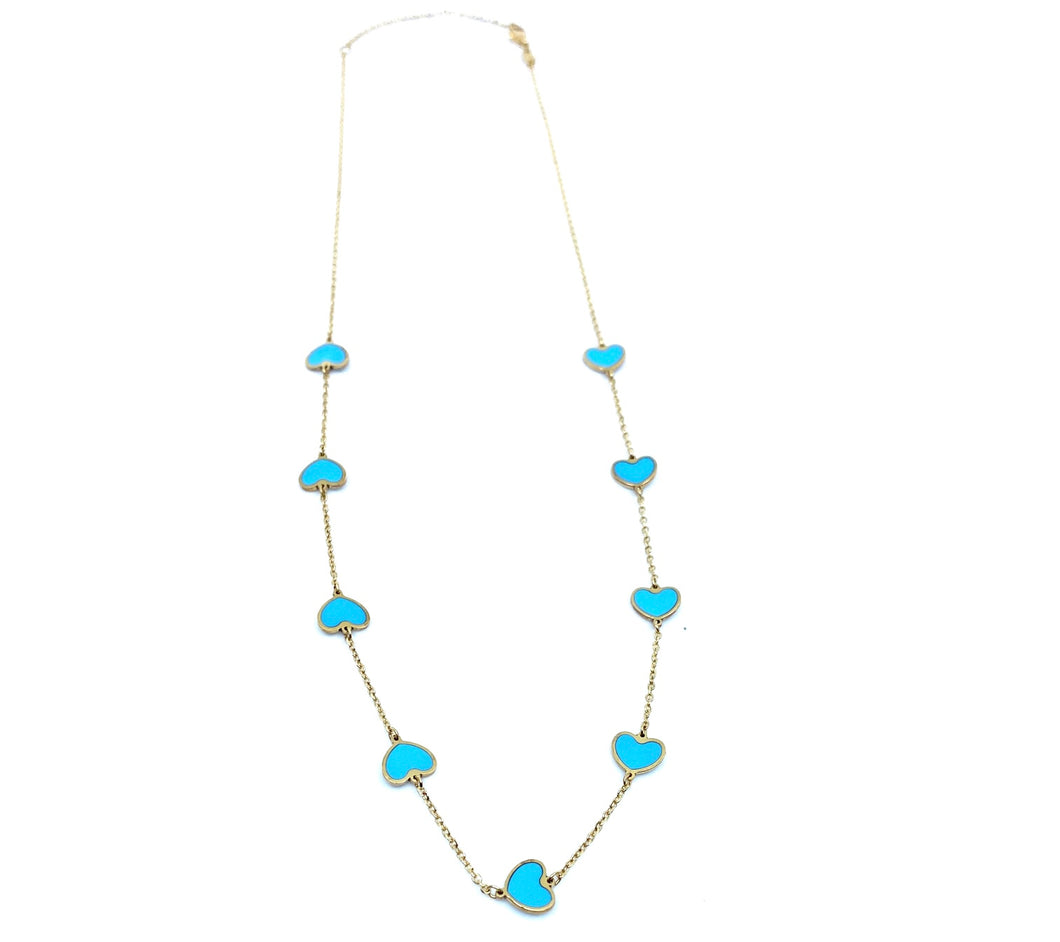 Turquoise Heart Demi-Infinity Necklace