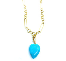 Load image into Gallery viewer, Rounded Turquoise Heart Charm with High Polish