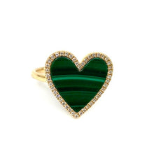 Load image into Gallery viewer, Malachite Heart Ring