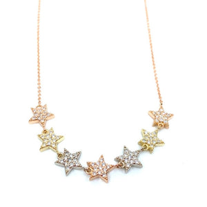 Tri-Color Star Necklace