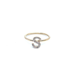 Pavé Diamond Initial Ring